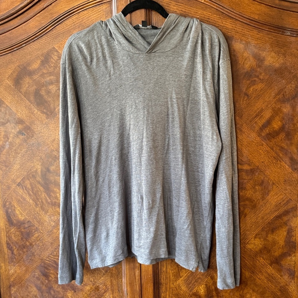 Club Monaco Heather Gray Linen Long Sleeve Women’s Hoodie size XL